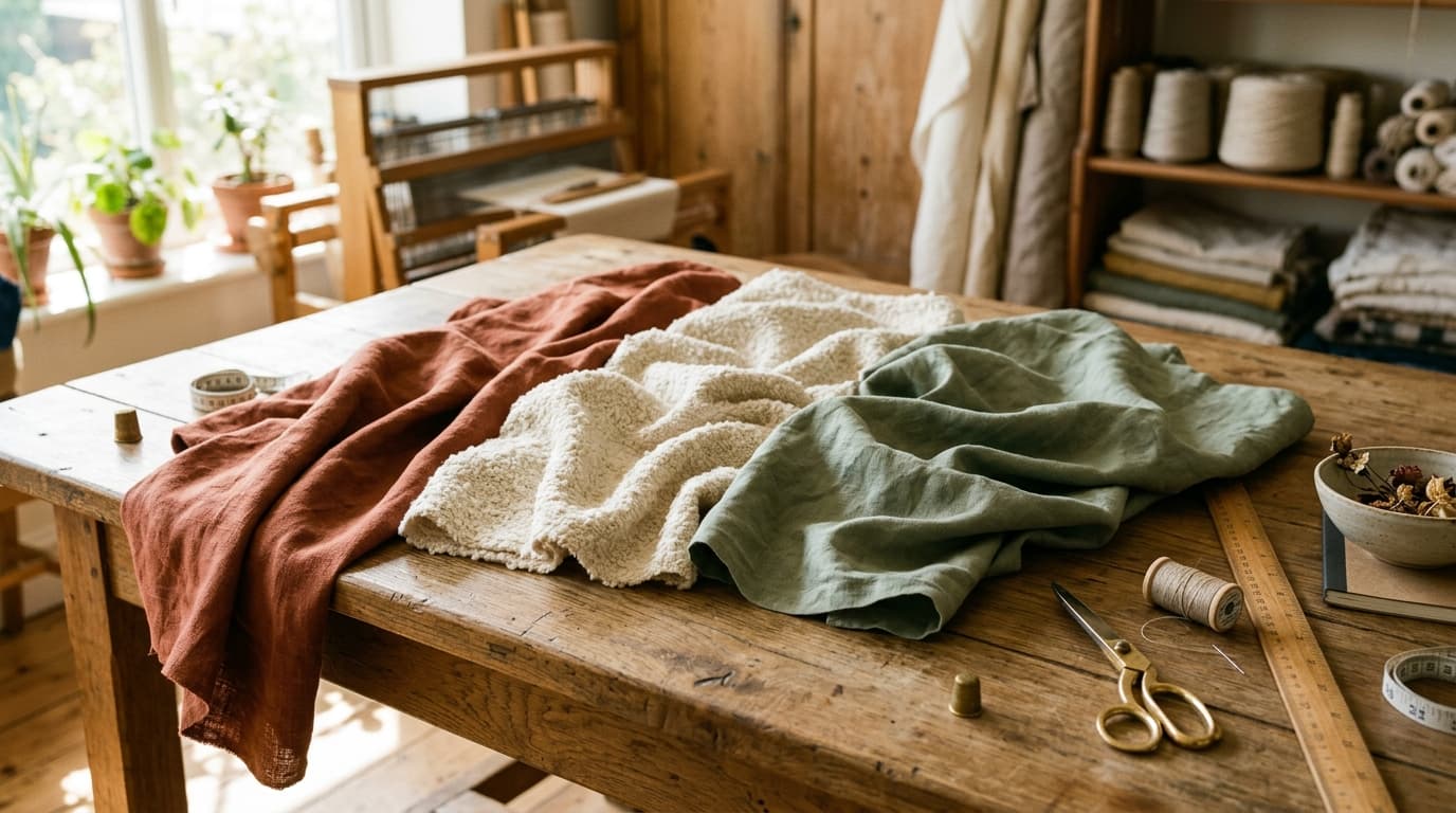 Guide des étoffes : velours de soie et lins bruts